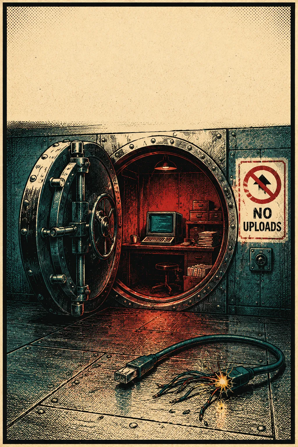 Movie-poster-style illustration for LocalPDF